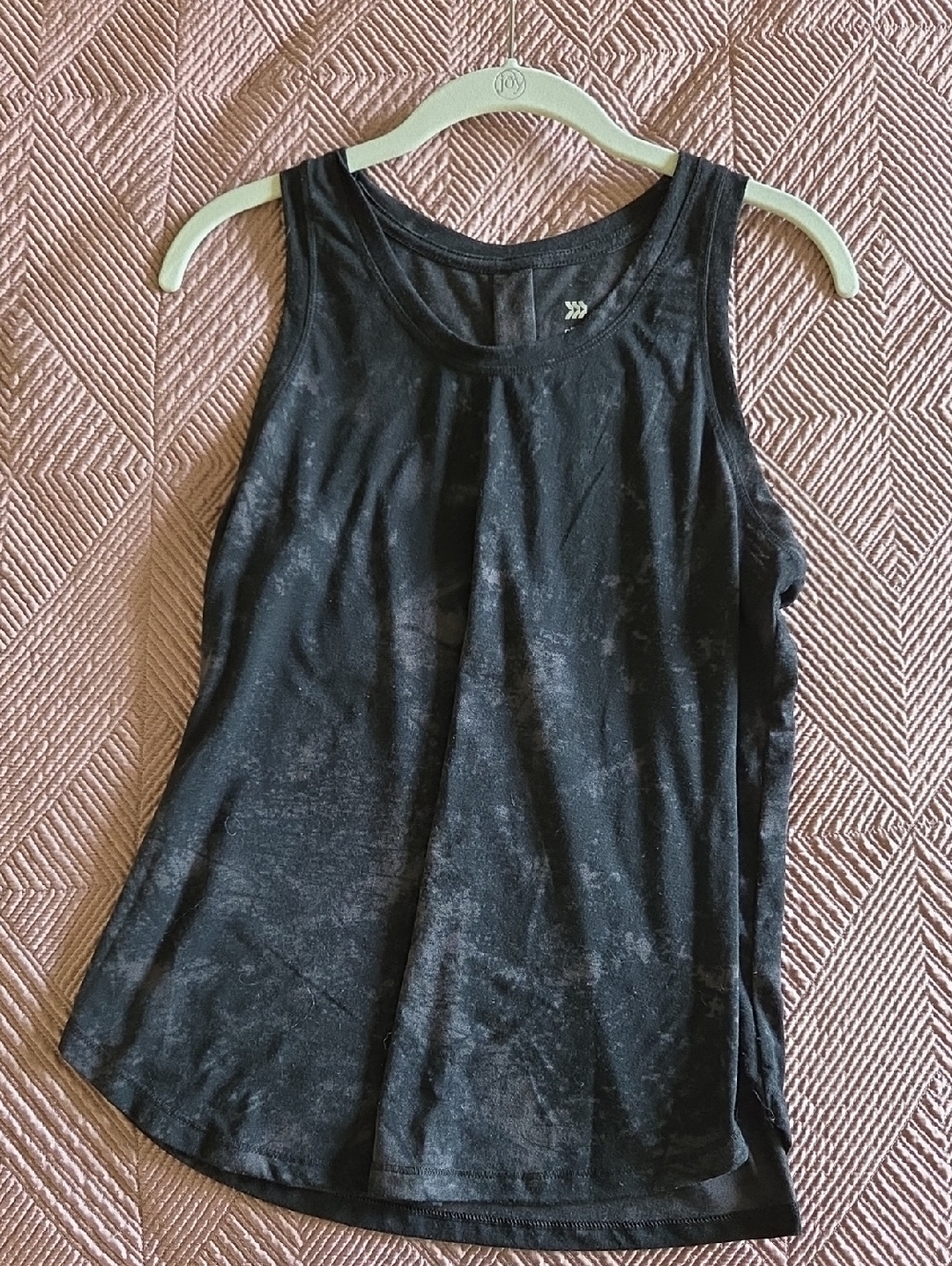 all in motion Black Athletic Scoop-Neck Tank With Single Pleat In Back